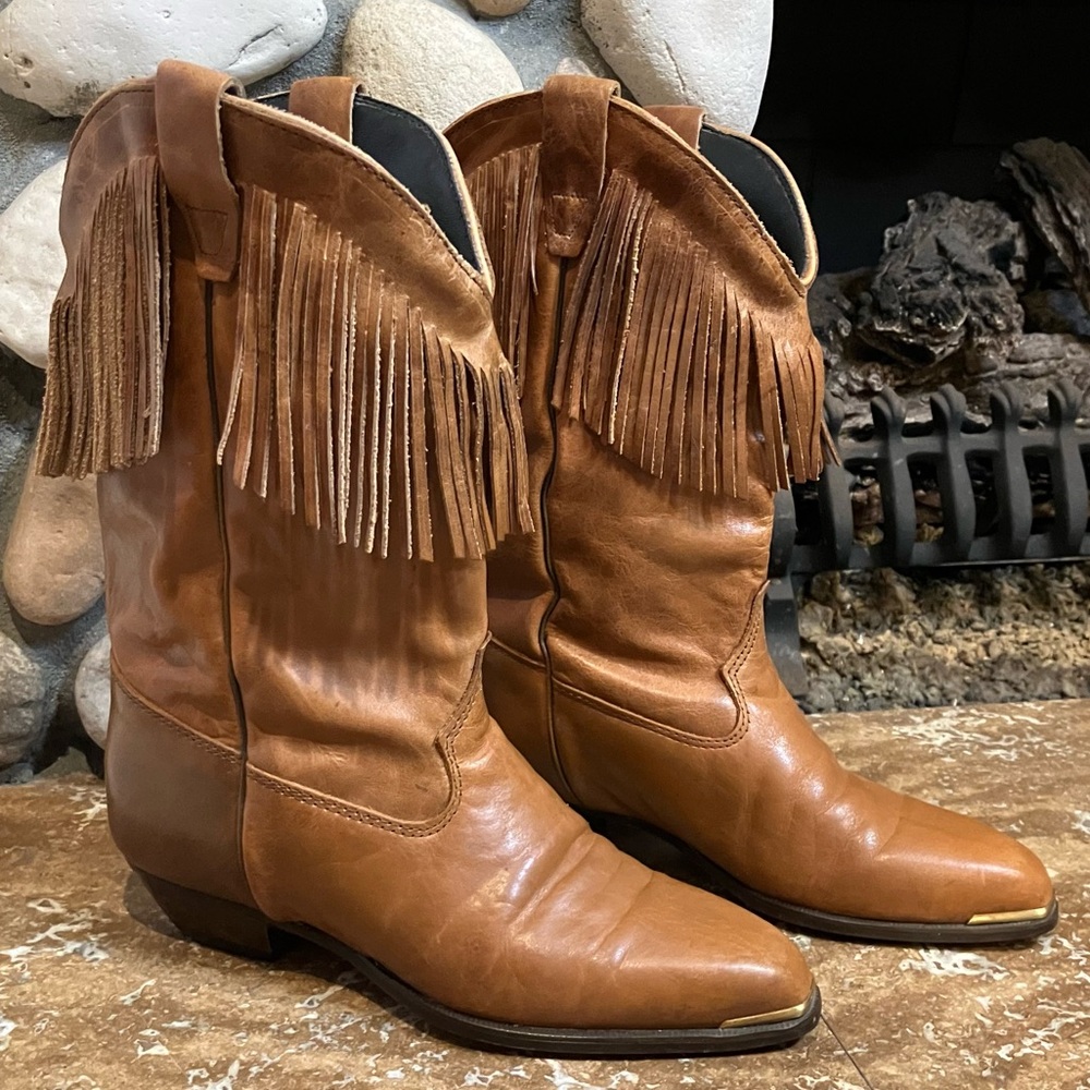 Durango | Fringed Leather Western Boots w/ J Snip Toe